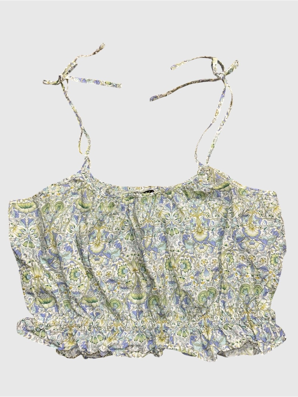 J.Crew Liberty Fabric Ruffle-Waist Cropped Tank Top S